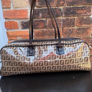 Fendi monogram plastic coated handbag